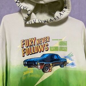 Reigning Fury Hoodie Men XXL Tie Dye Fury Never Follows Car Graphic Pullover USA